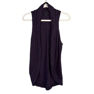 Banana Republic Dark Purple Cardigan Vest Size S Knit Cozy Layering Piece